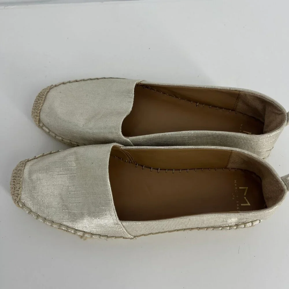 MARC FISHER Womens Gold Slip On Espadrille Shoes 9.5 M